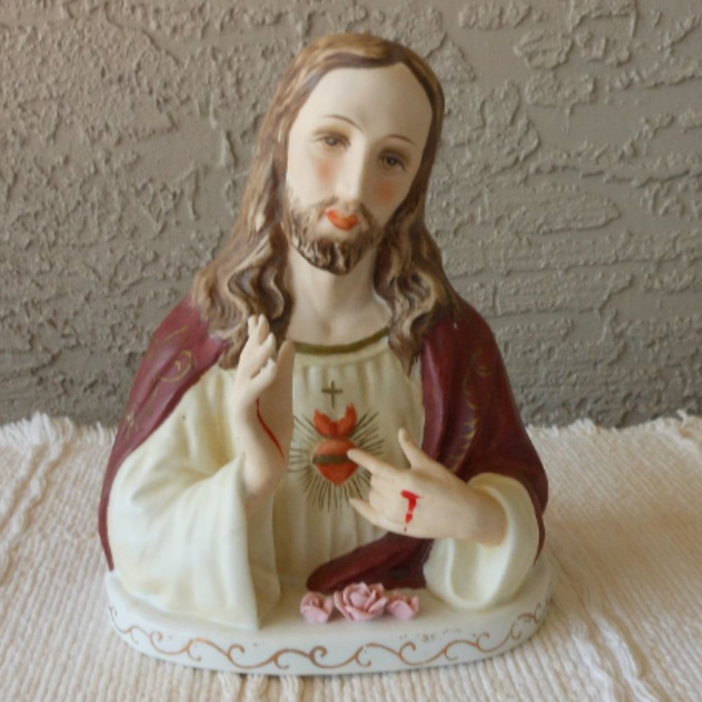 LEFTON SACRED HEART JESUS Stigmata Figurine
